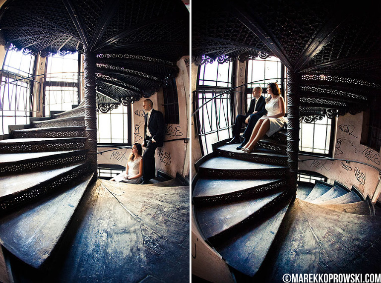 Zdjęcia ślubne na schodach